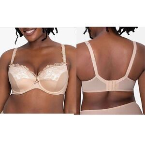 Curvy Couture Women's Tulip Sexy Lace Plus Size Push Up Bra